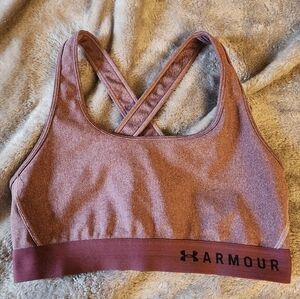 Under Armour Cross back Compression Sports Bra Large Purple